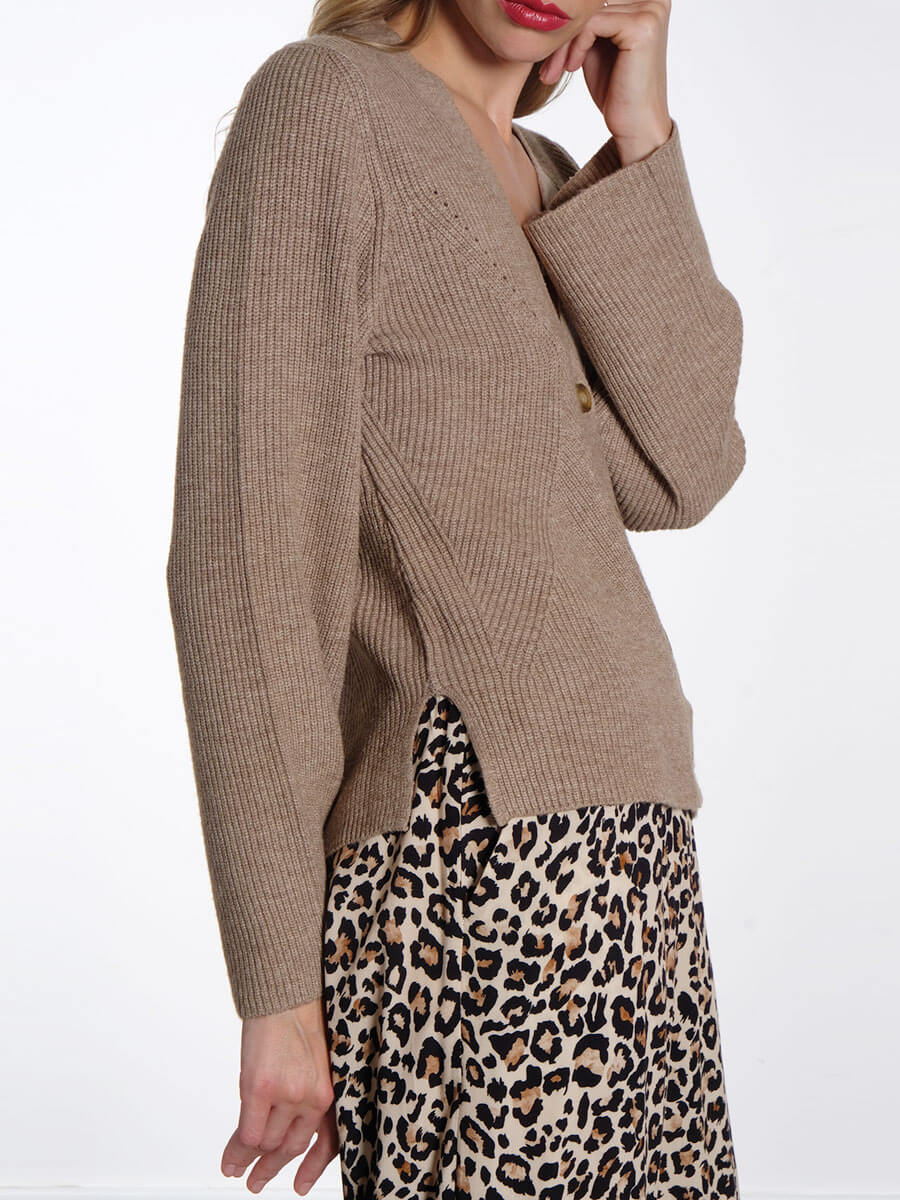 Object  Ditte LS Knit Cardigan - Desert Taupe