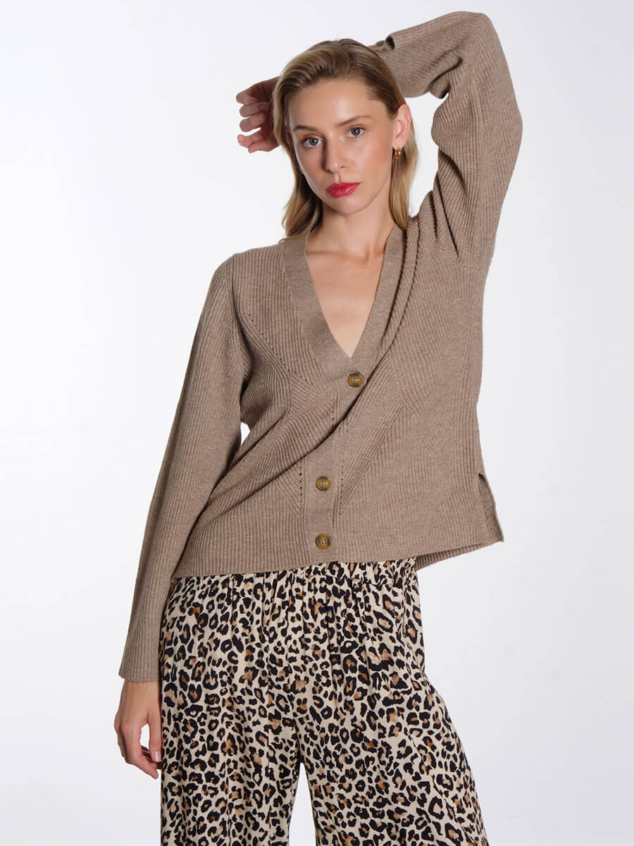 Object  Ditte LS Knit Cardigan - Desert Taupe