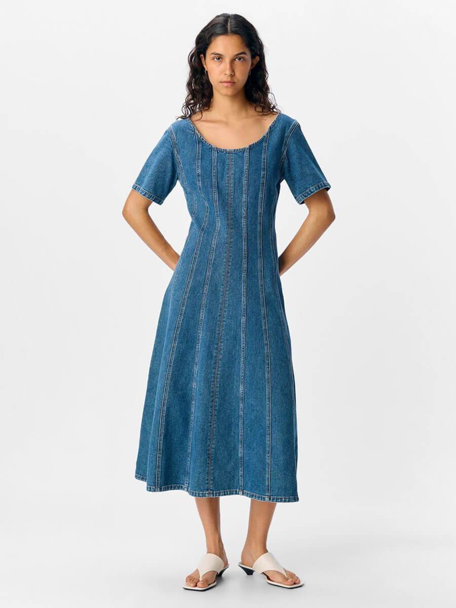 Object Loray Denim Midi Dress