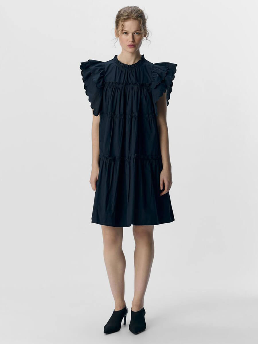 Object OBJHope Ruffled Mini Dress - Sky Captain