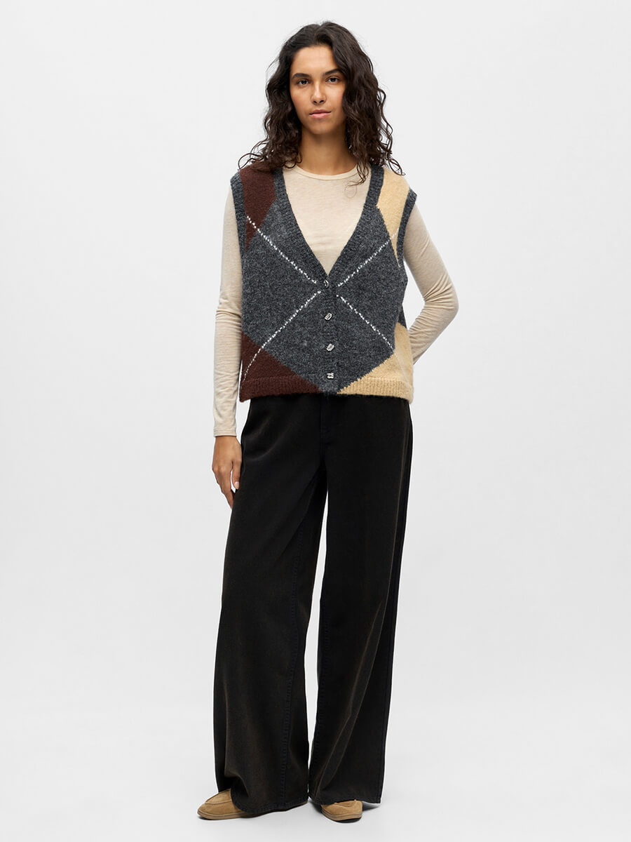 Object Zena Argyle Knitted Vest