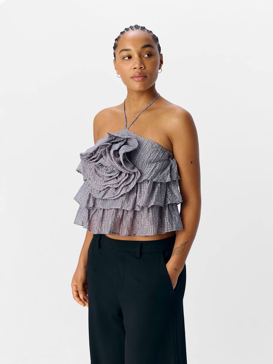 Object - Britney Halterneck Top - Vapor Blue