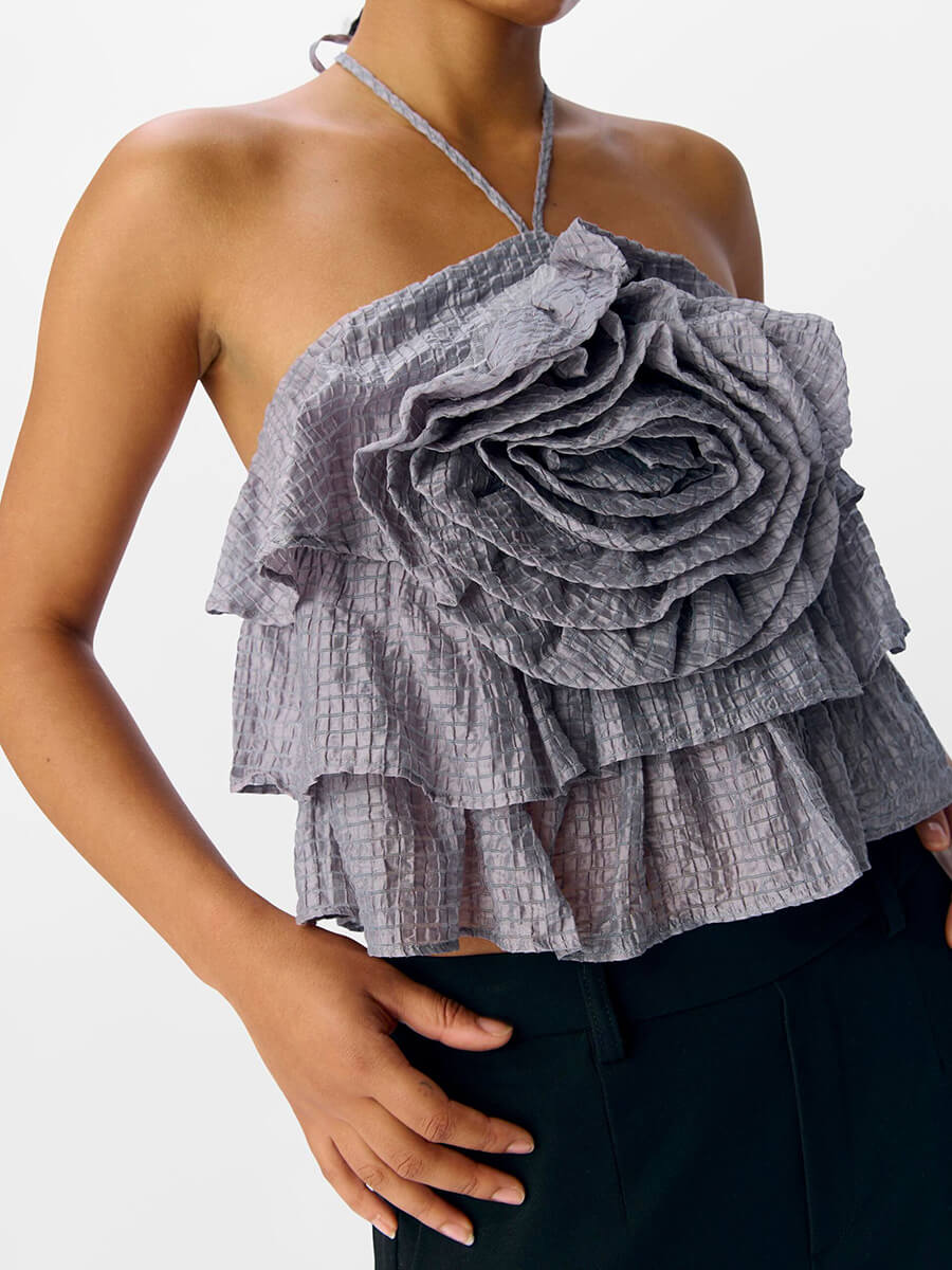 Object - Britney Halterneck Top - Vapor Blue 3