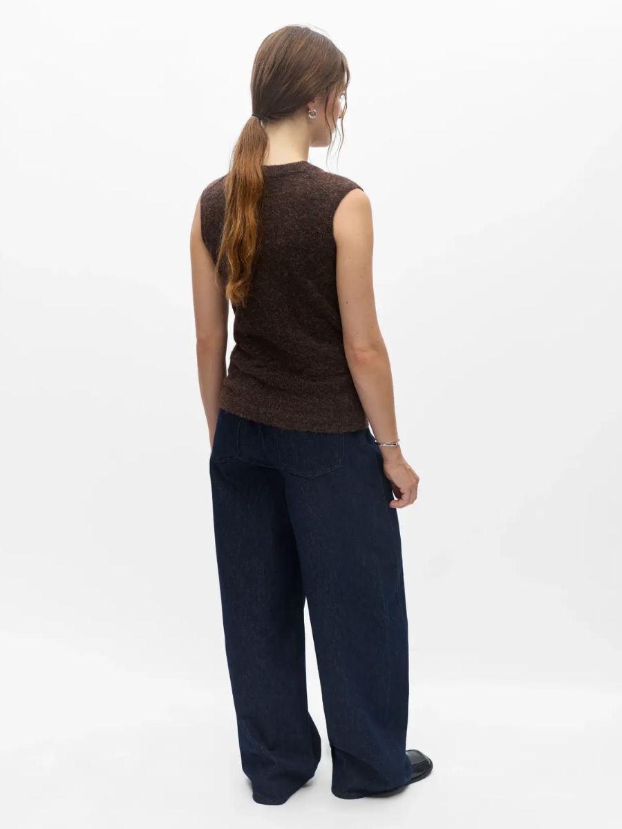 Object - Denisi Knit Vest - Seal Brown Melange