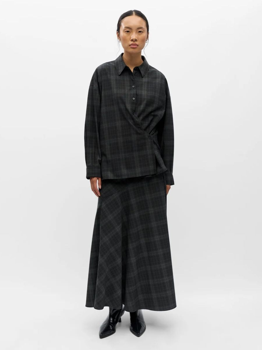 Object - Diena Shirt - Check Gun Metal