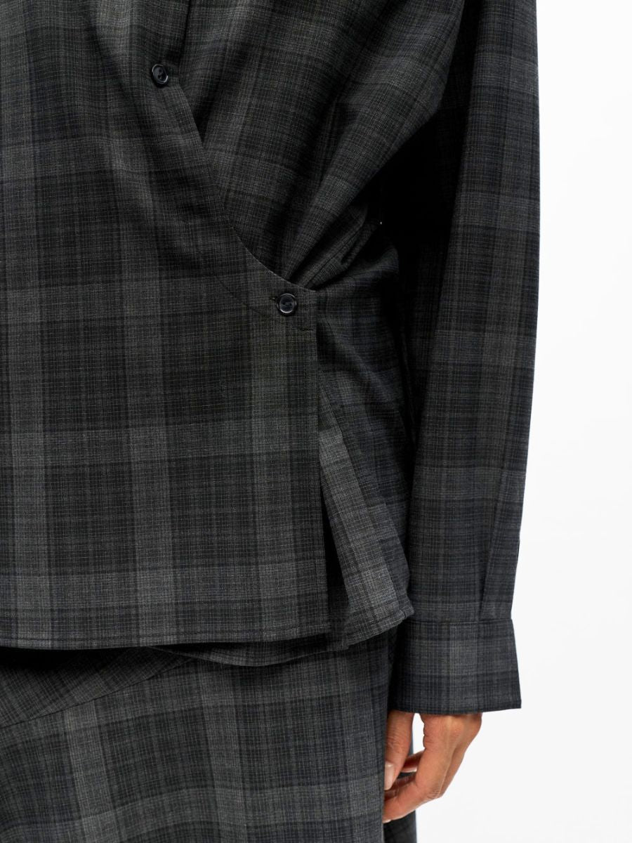 Object - Diena Shirt - Check Gun Metal