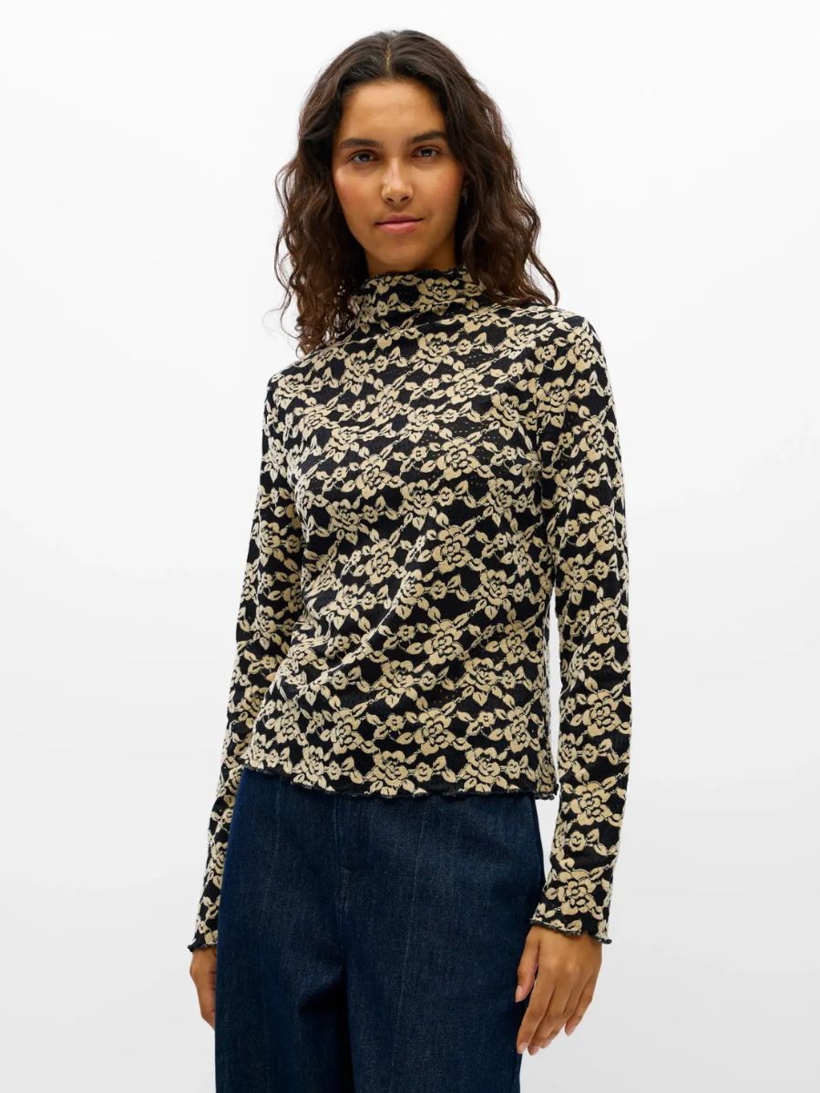 Object - Helmi Top - Black/Birch