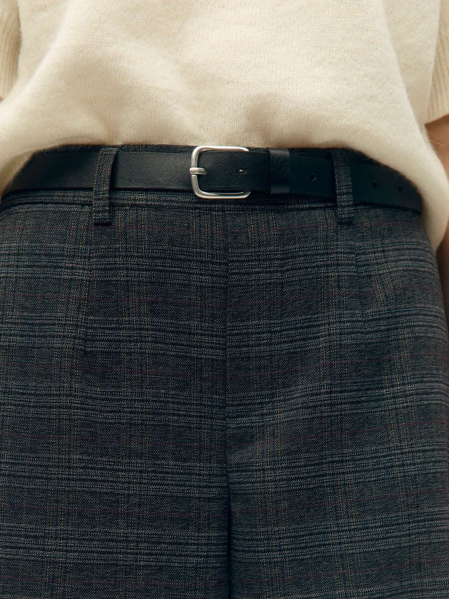 Object - Lisa Wide Pants - Dark Grey Melange