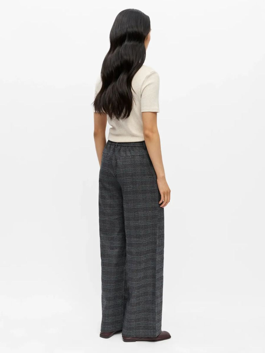 Object - Lisa Wide Pants - Dark Grey Melange