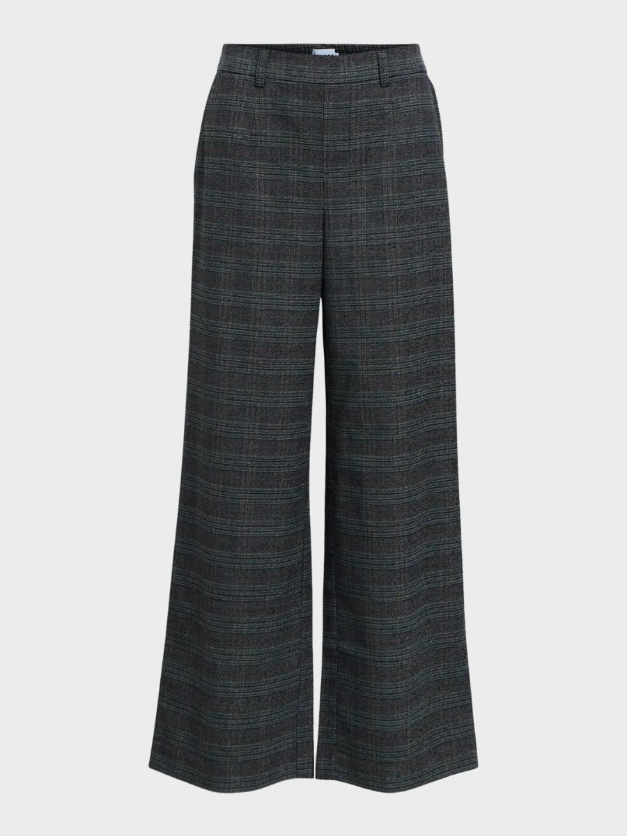Object - Lisa Wide Pants - Dark Grey Melange
