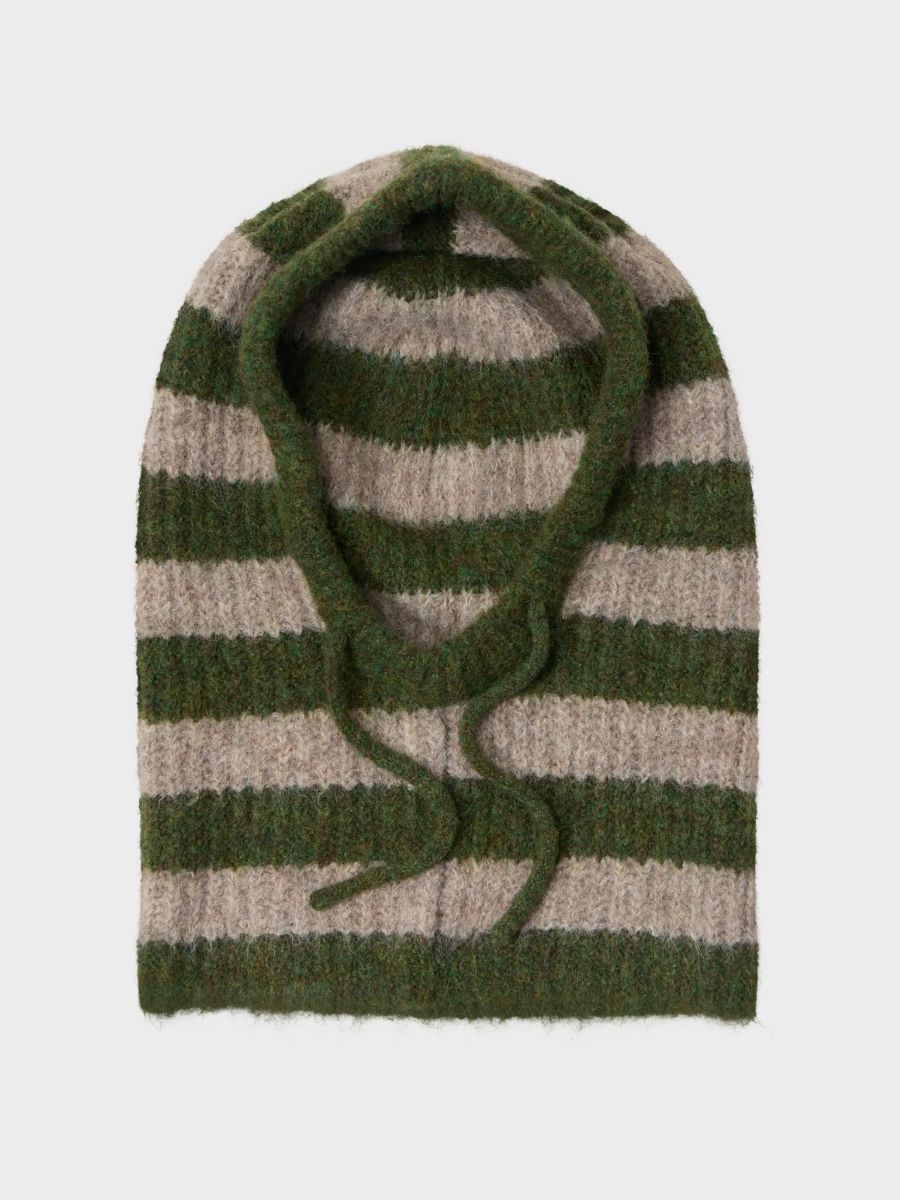Object - Milu Knitted Balaclava - Green Stripe