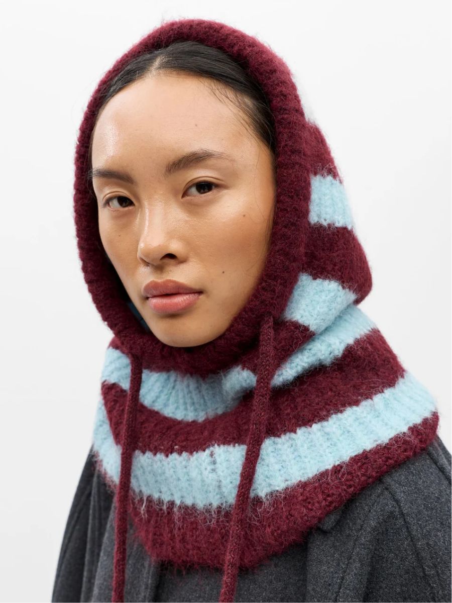 Object - Milu Knitted Balaclava - Purple Stripe