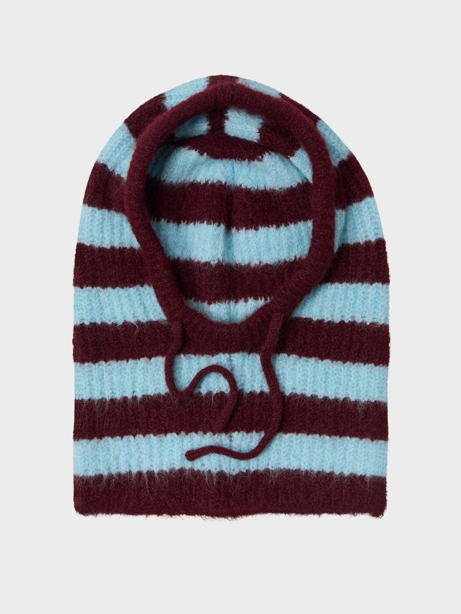 Object - Milu Knitted Balaclava - Purple Stripe