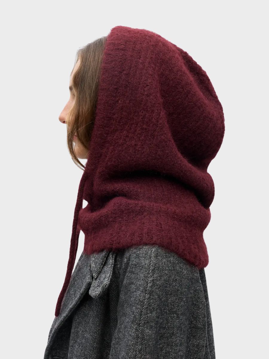 Object - Milu Knitted Balaclava - Windsor Wine Melange