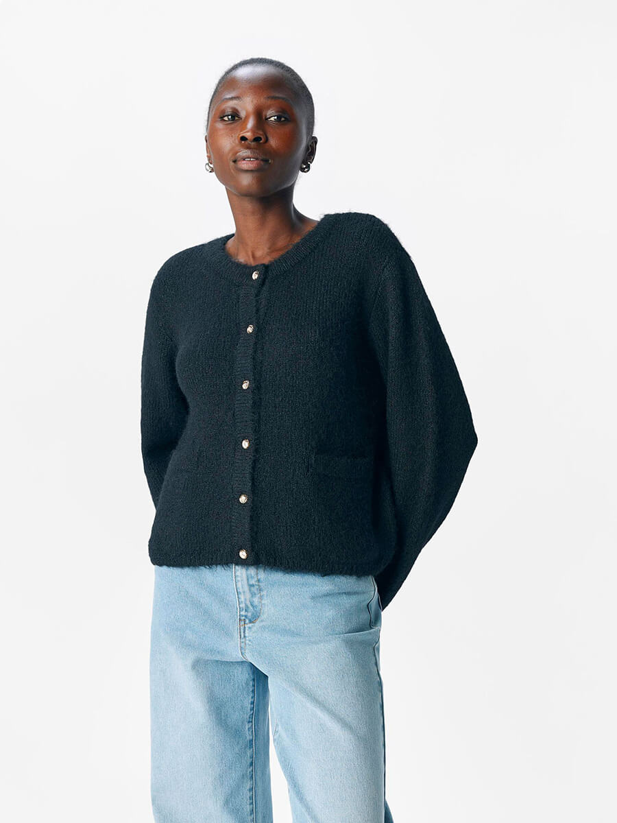 Object - Saggia Knitted Cardigan - Black