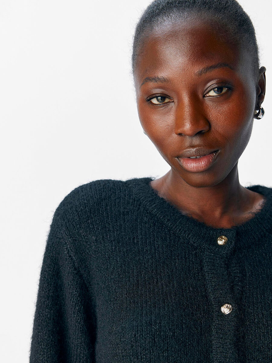 Object - Saggia Knitted Cardigan - Black