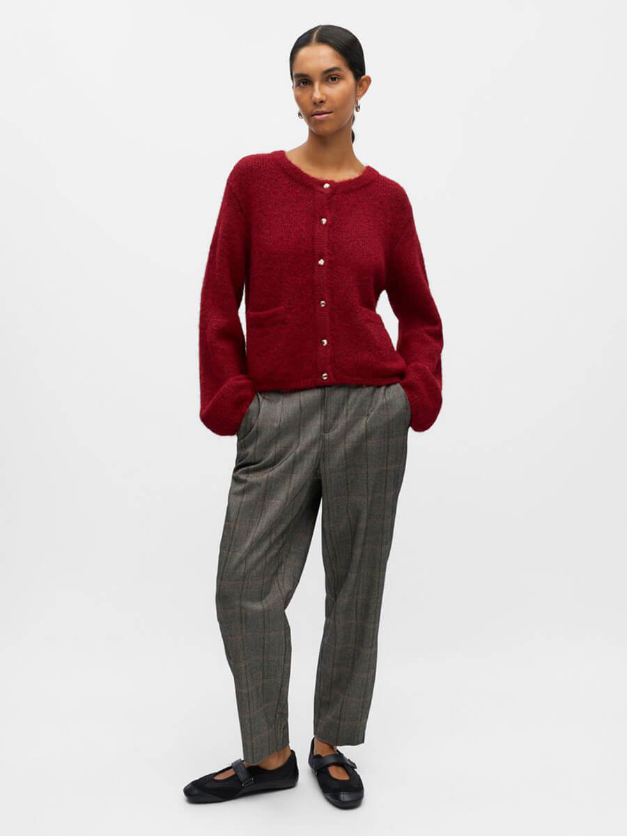 Object - Saggia Knitted Cardigan - Karanda Red