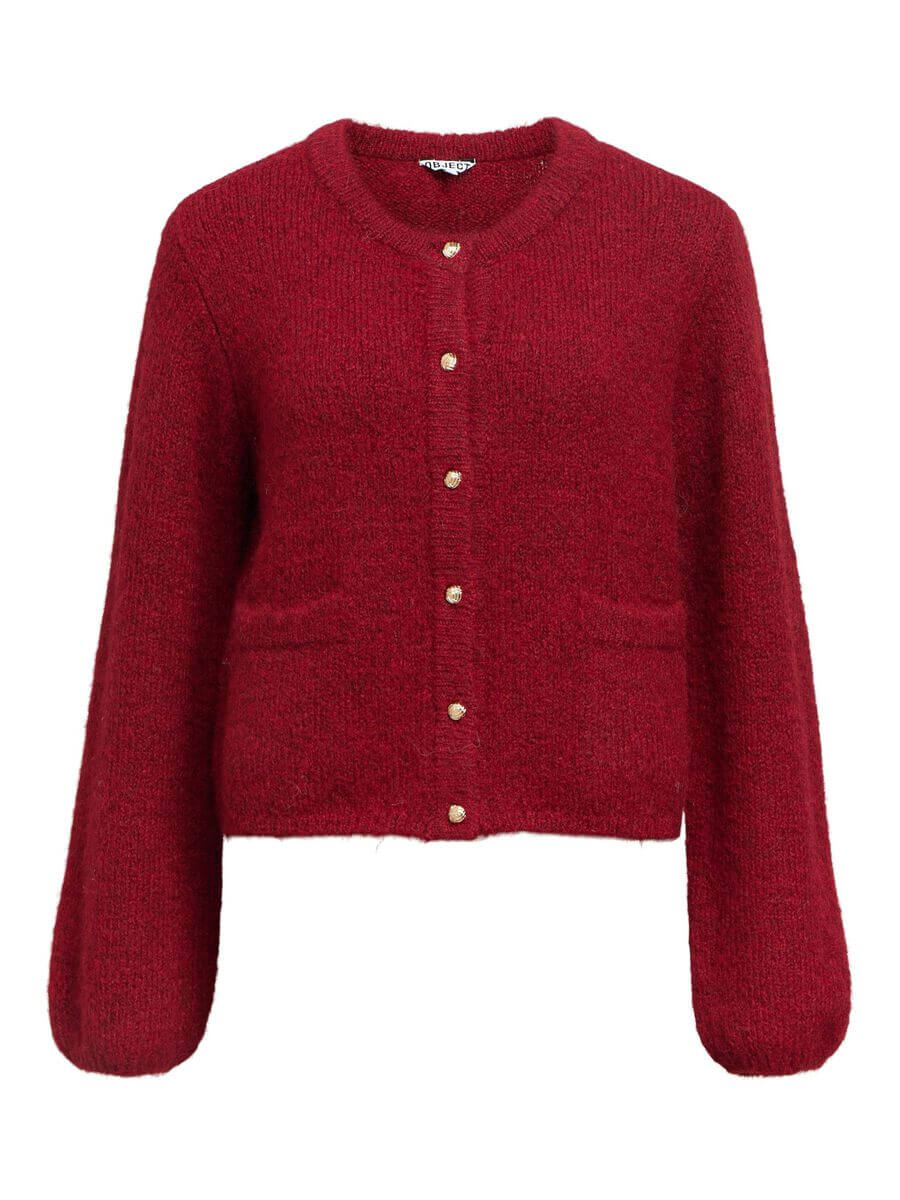 Object - Saggia Knitted Cardigan - Karanda Red