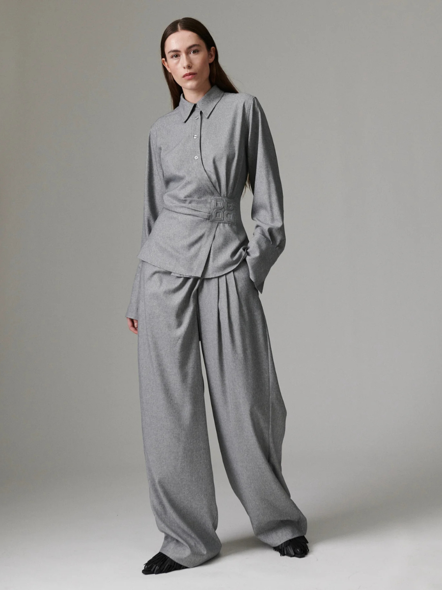 Day Birger ét Mikkelsen - Onyx Corporate Day Trousers - Medium Grey Melange