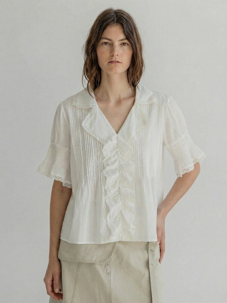 PROJECT AJ117 Gail Blouse - Chalk