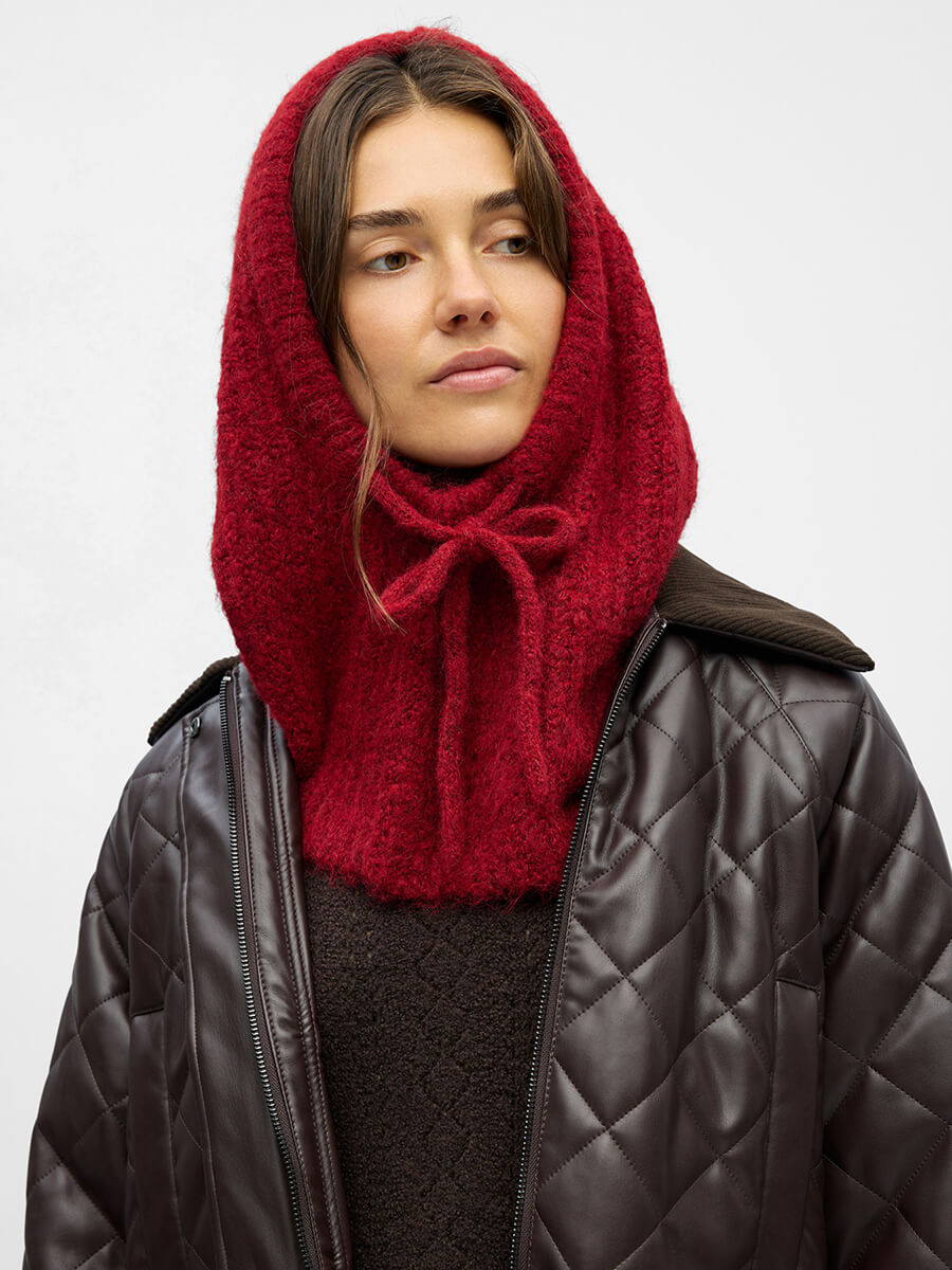 OBJMILU Balaclava red dahlia melange