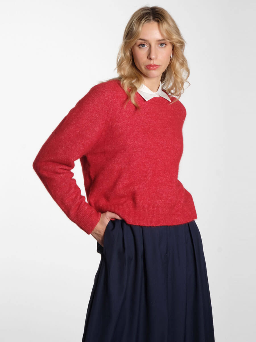 SAMSOE SAMSOE
Nor O-N Short Jumper - Scarlet Sage