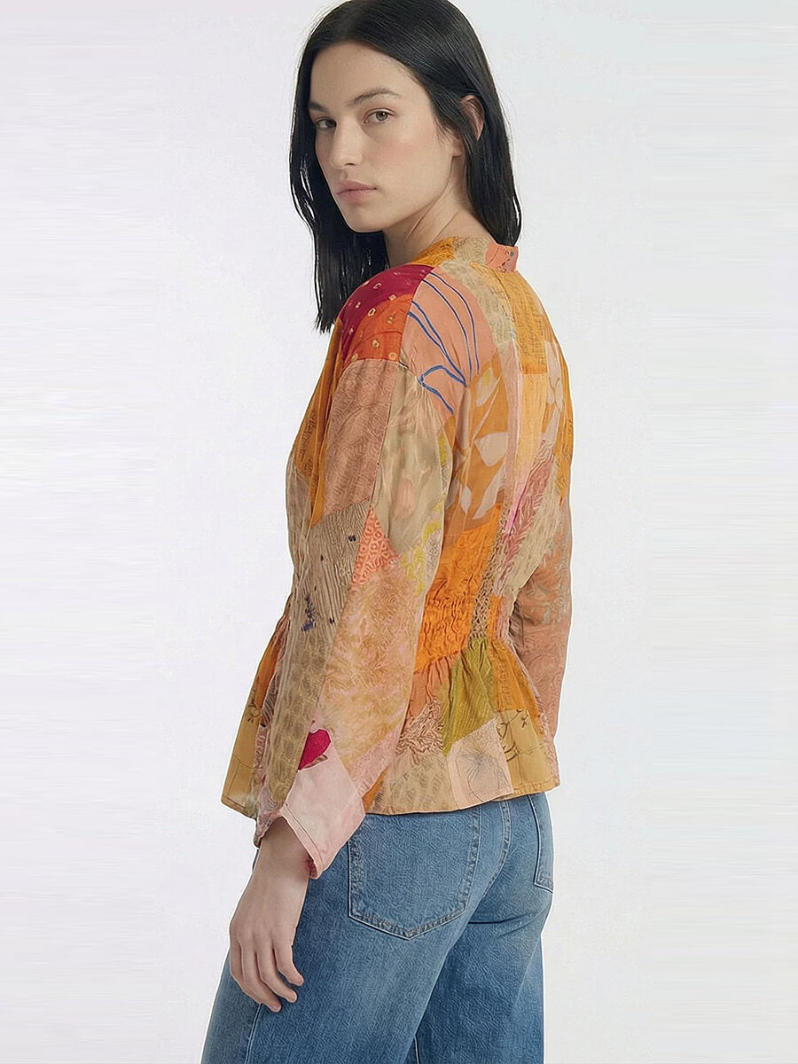 Juno Silk Patchwork Top - No.76