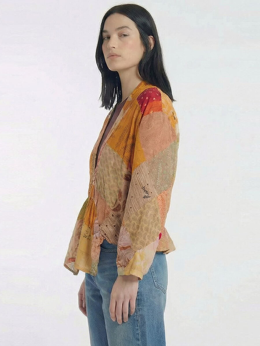 Juno Silk Patchwork Top - No.76