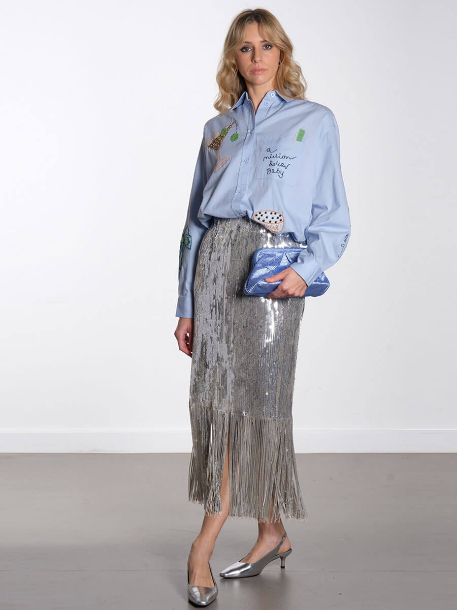 Sequins Fringes Skirt