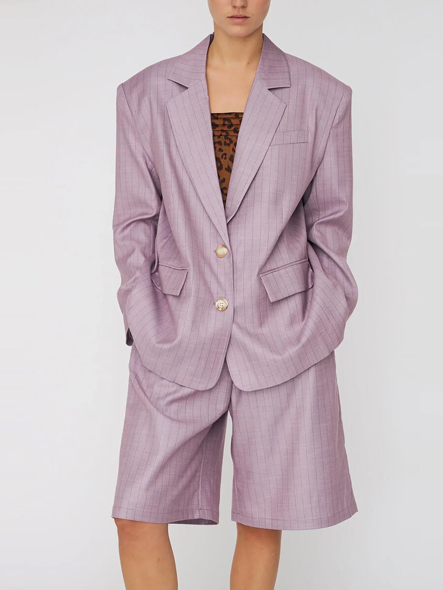 STELLA NOVA
Striped Oversized Blazer - Light
