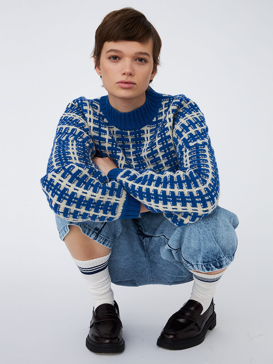 STELLA NOVA Wool Mix Sweater - Blue Sea