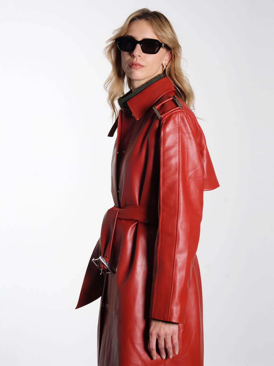 STINE-GOYA-Oversized-Trench-Coat--Red-Ochre