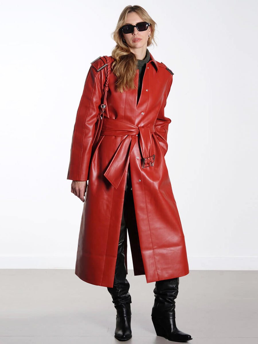 STINE-GOYA-Oversized-Trench-Coat--Red-Ochre