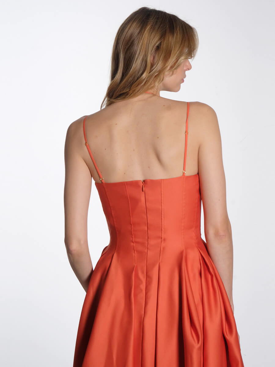 STINE GOYA
Double Strap High Volume Dress - Orange Mecca