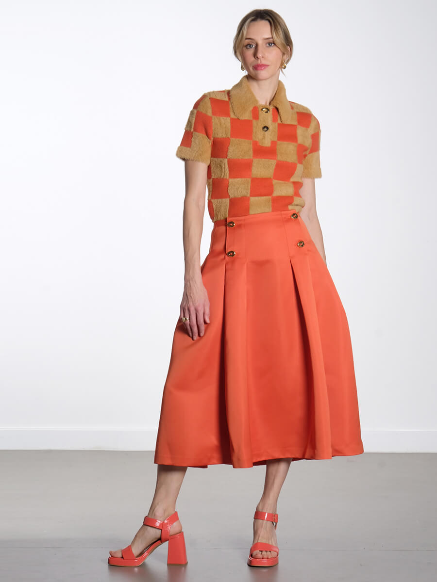 STINE GOYA
High Volume Midi Skirt - Mecca Orange