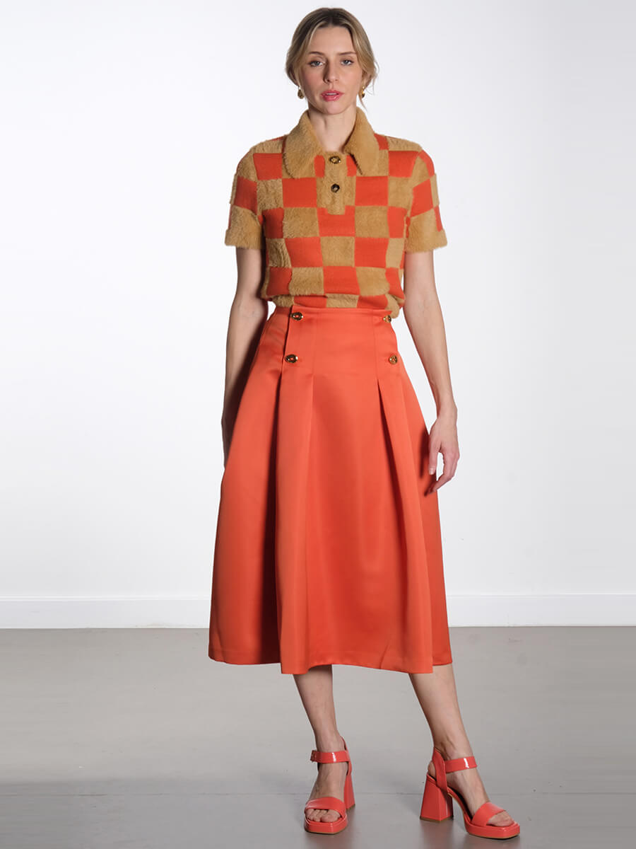 STINE GOYA
High Volume Midi Skirt - Mecca Orange