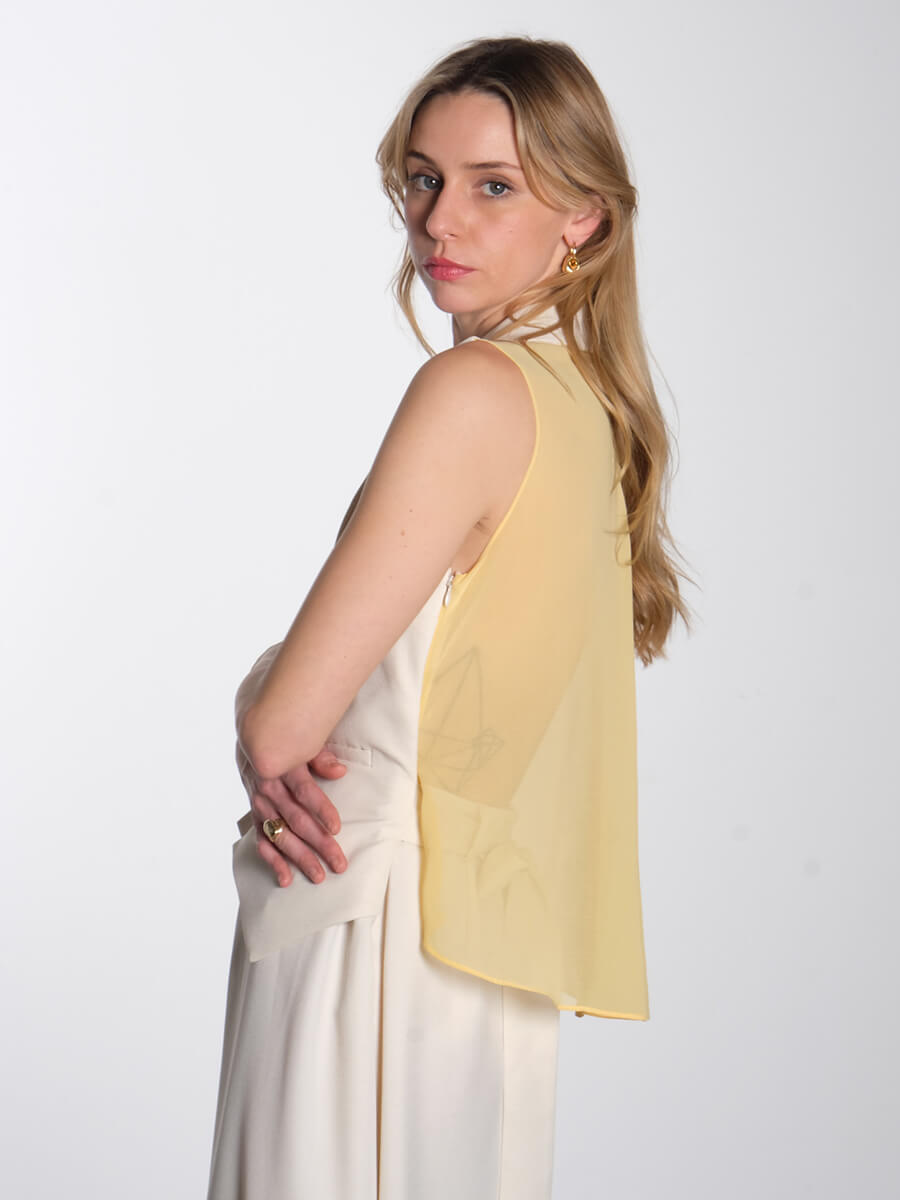 Tailored Handkerchief Dress - Ivory / Cornsilk