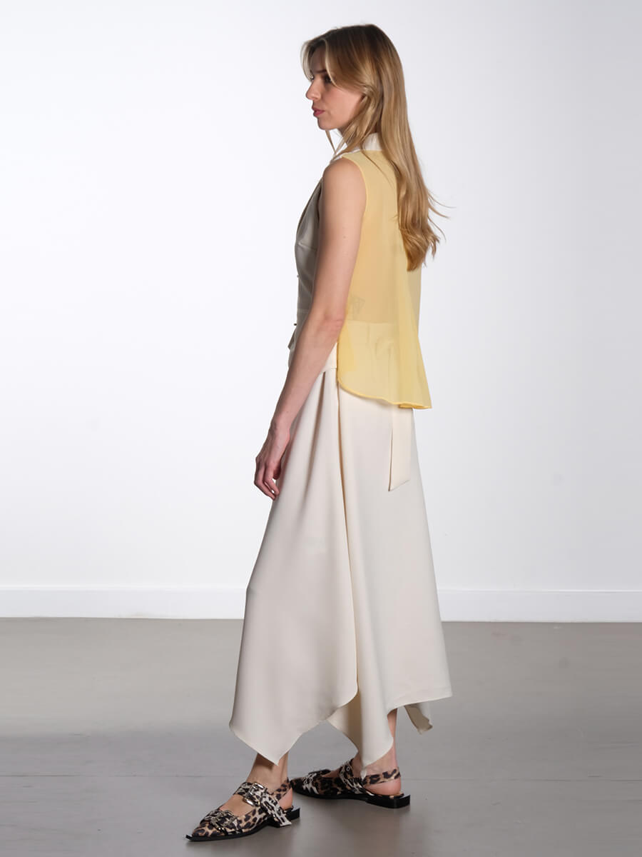 Stine Goya - Tailored Handkerchief Dress - Ivory / Cornsilk