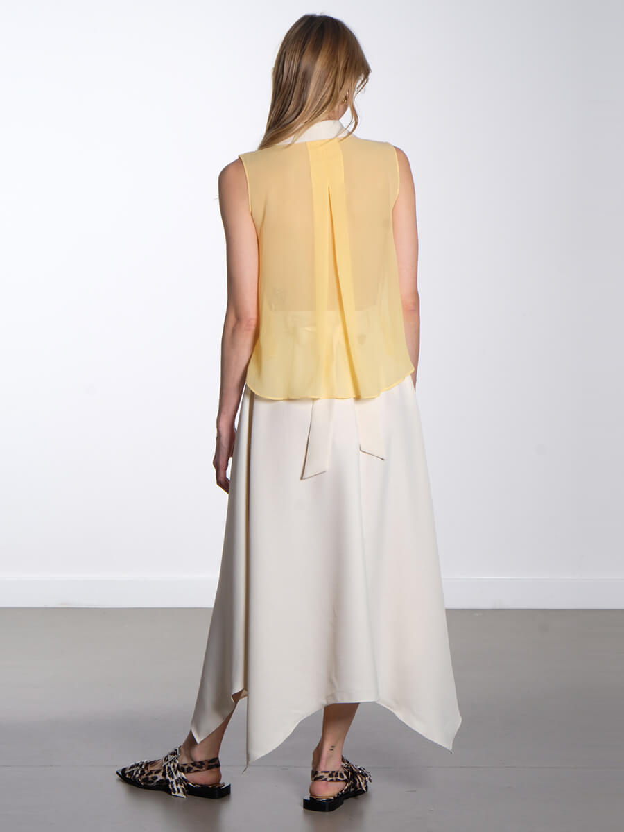 Stine Goya - Tailored Handkerchief Dress - Ivory / Cornsilk