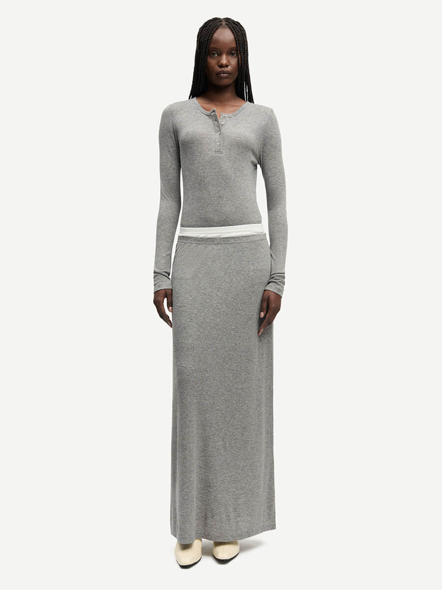  Samsoe Samsoe Sadou Skirt - Mid Grey Melange
