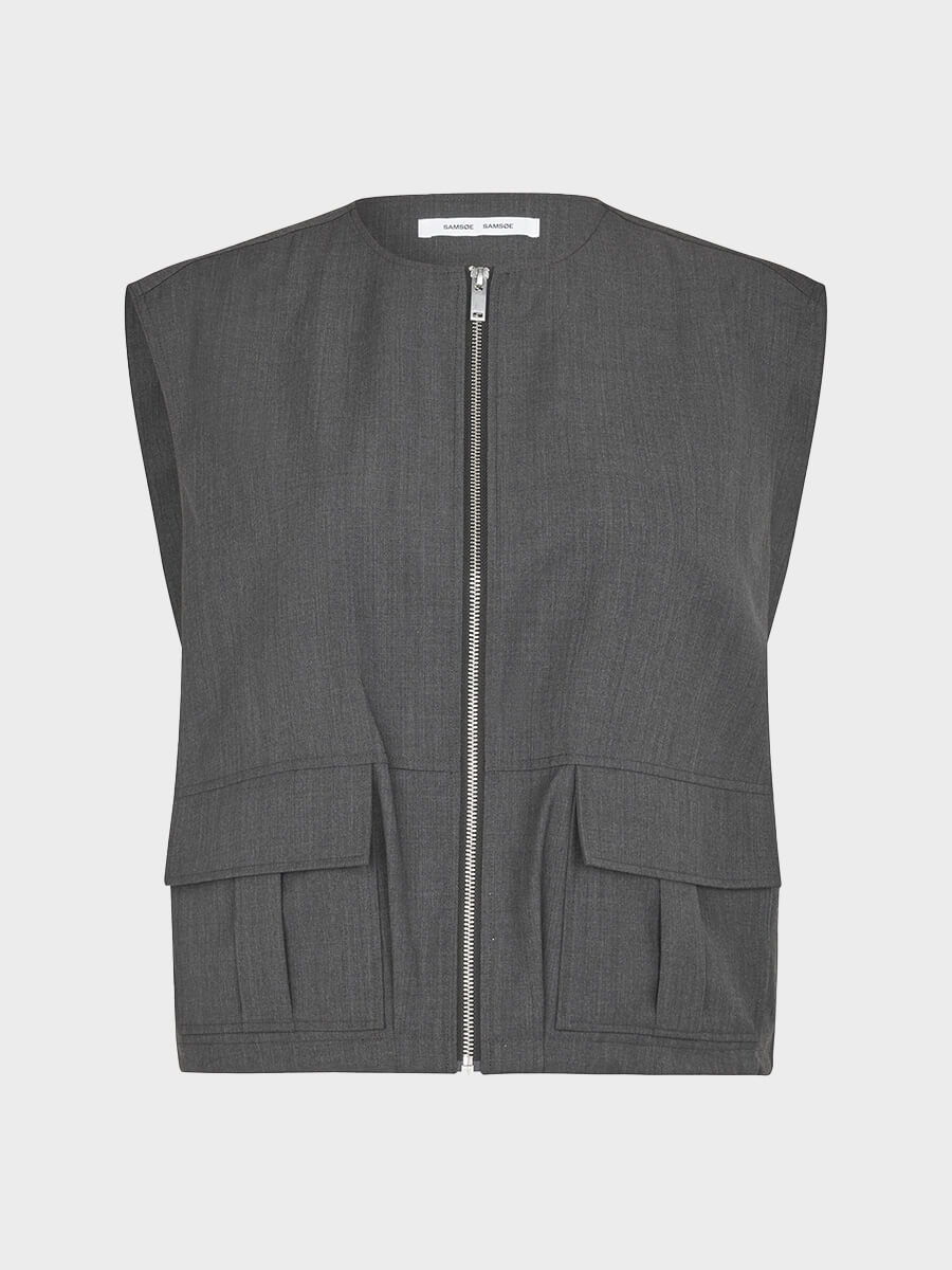 Samsoe Samsoe Sakelly Vest - Dark Grey Melange