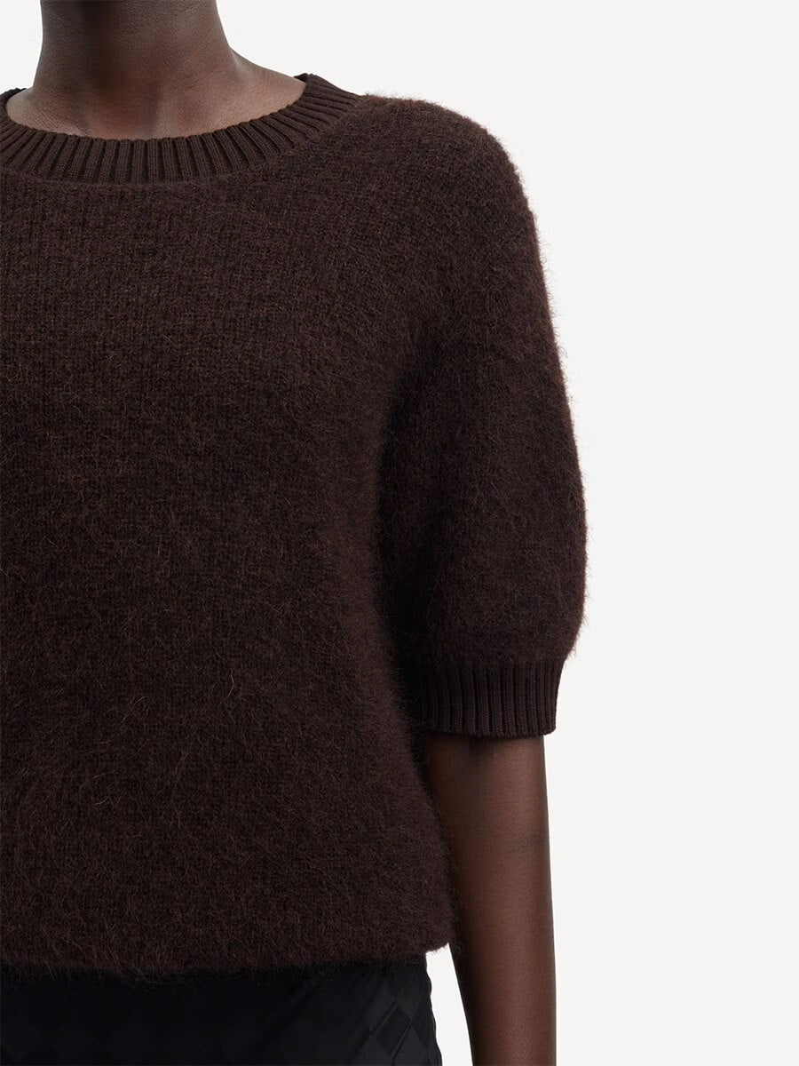 Samsoe-Samsoe-Jeanne-Short-Sleeve-Jumper - Chocolate-Torte