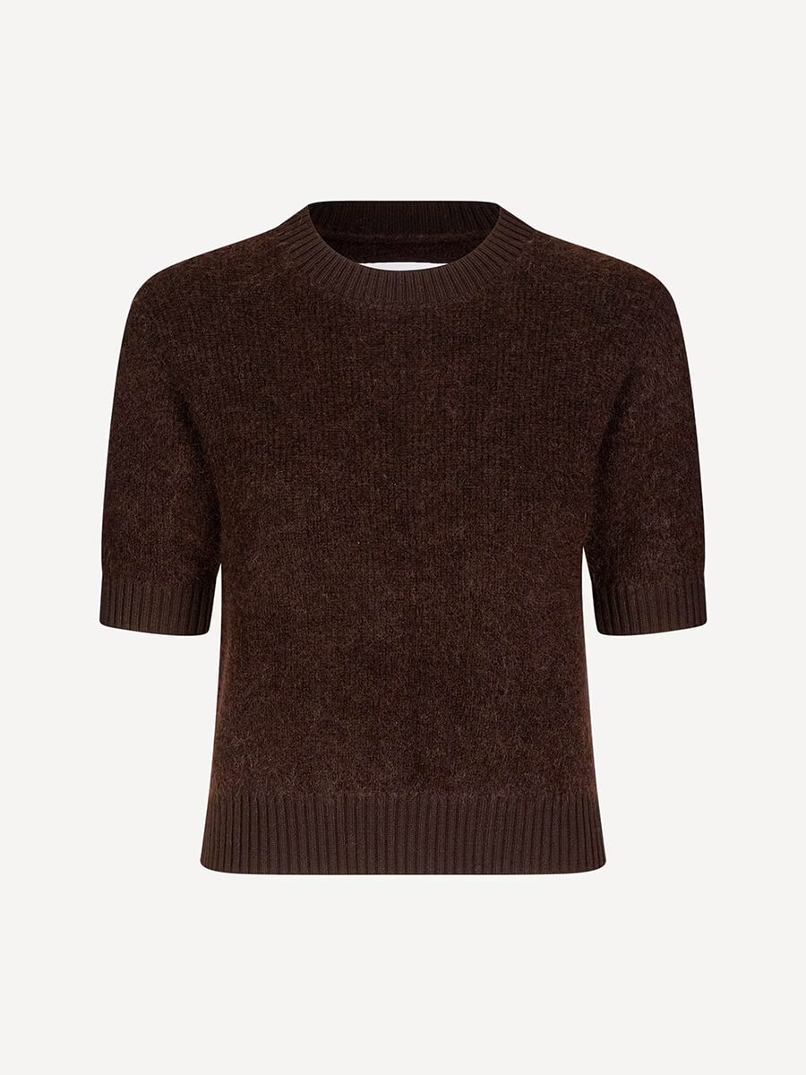 Samsoe-Samsoe-Jeanne-Short-Sleeve-Jumper - Chocolate-Torte