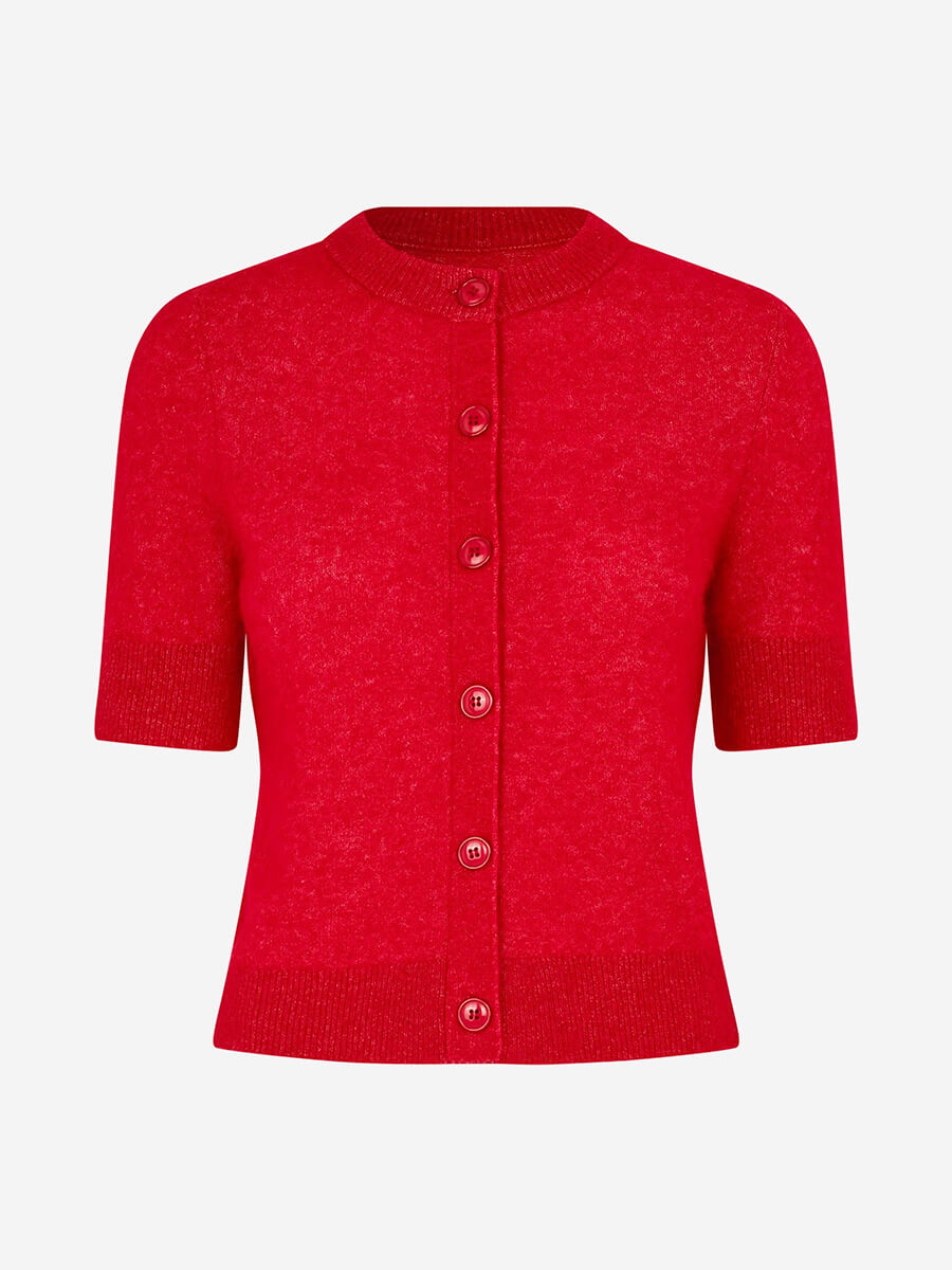 Samsoe Samsoe Sanoura SS Cardigan - Haute Red.