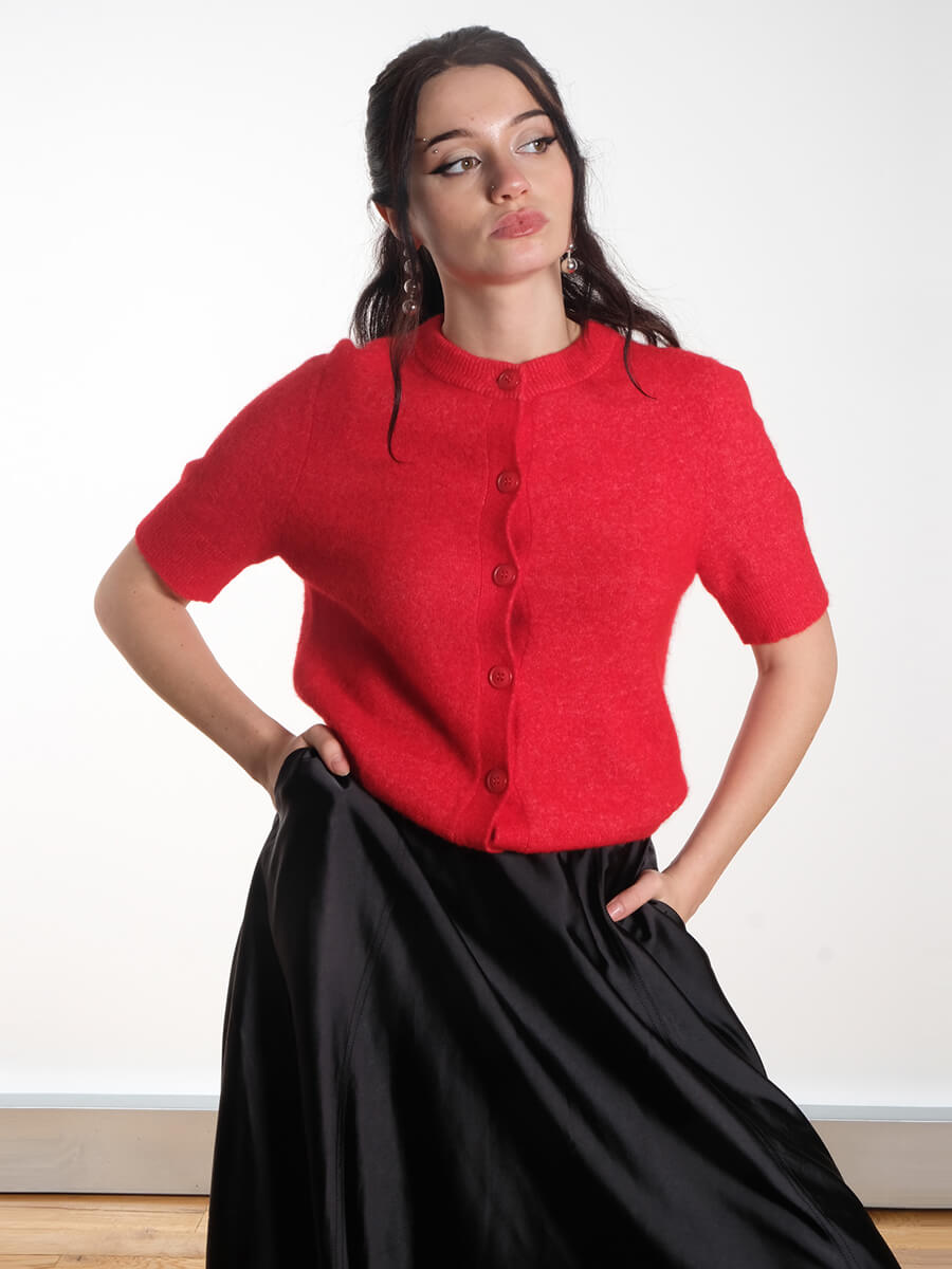 Samsoe Samsoe Sanoura SS Cardigan - Haute Red
