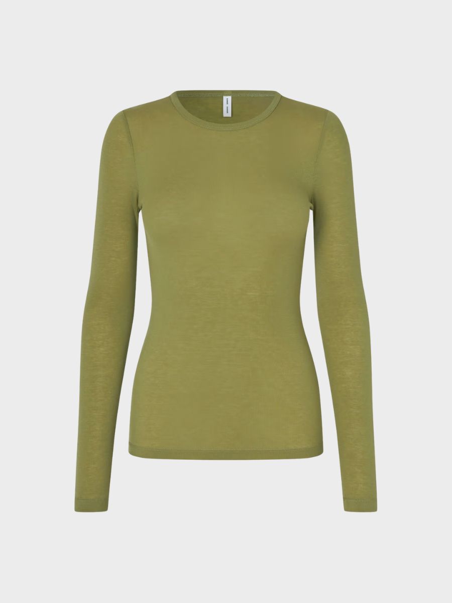 Samsoe Samsoe - Sadou LS T-Shirt - Mosstone front