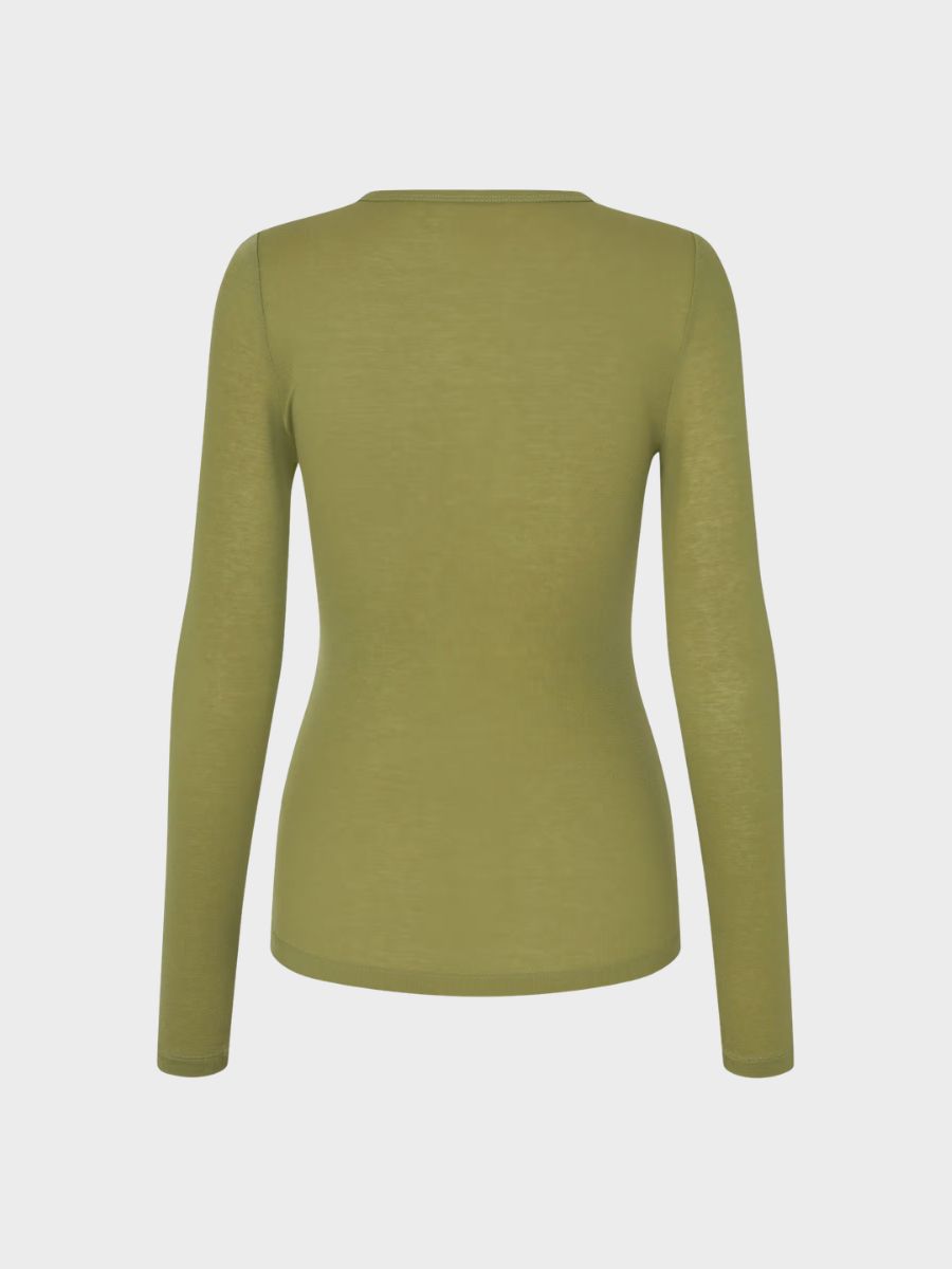 Samsoe Samsoe - Sadou LS T-Shirt - Mosstone back