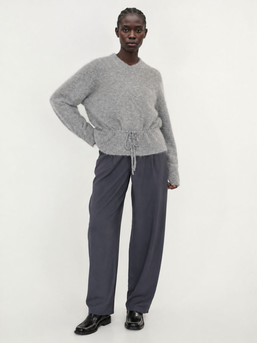 Samsoe Samsoe - Salo V-Neck Sweater - Grey Melange