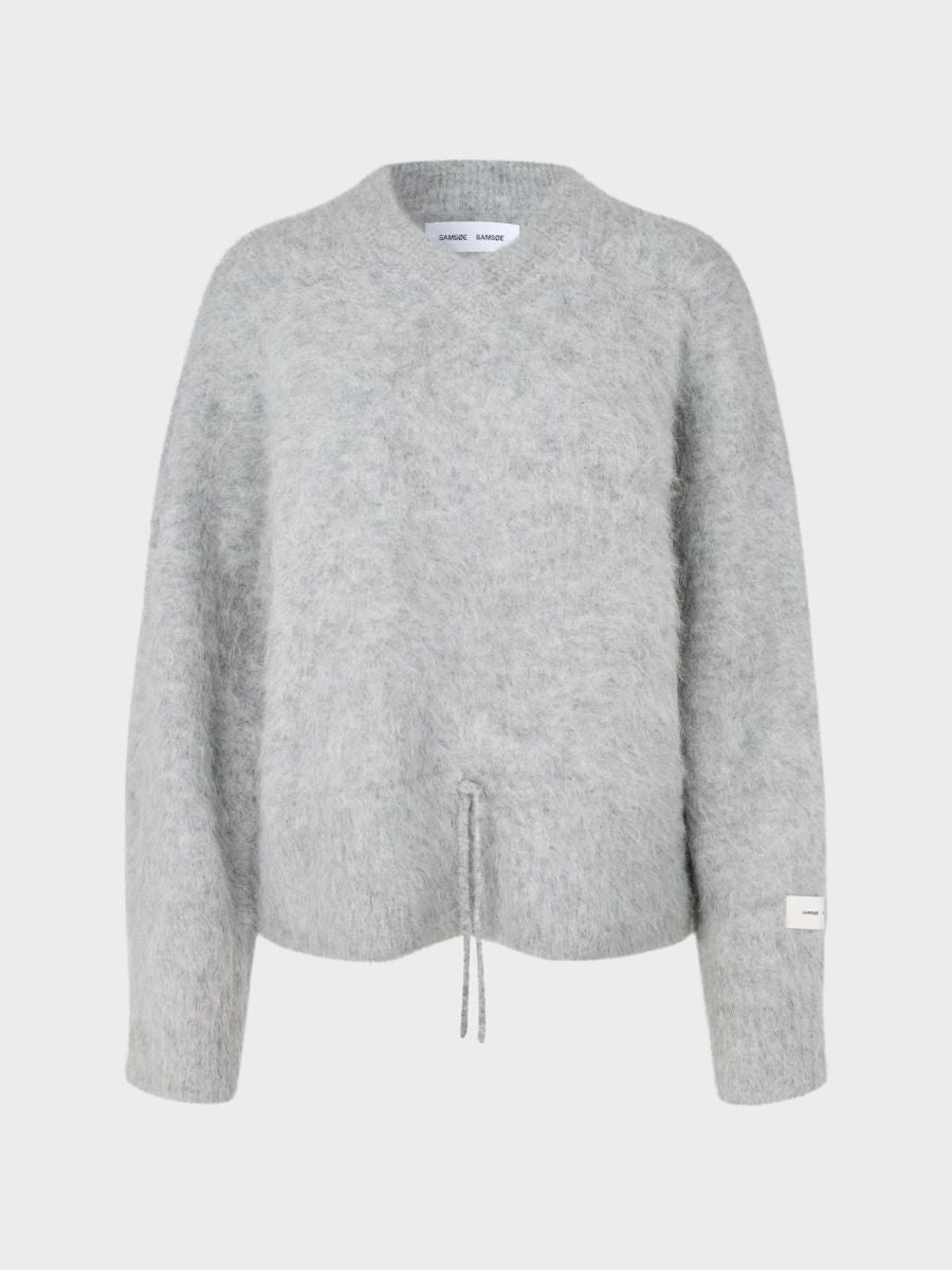 Samsoe Samsoe - Salo V-Neck Sweater - Grey Melange
