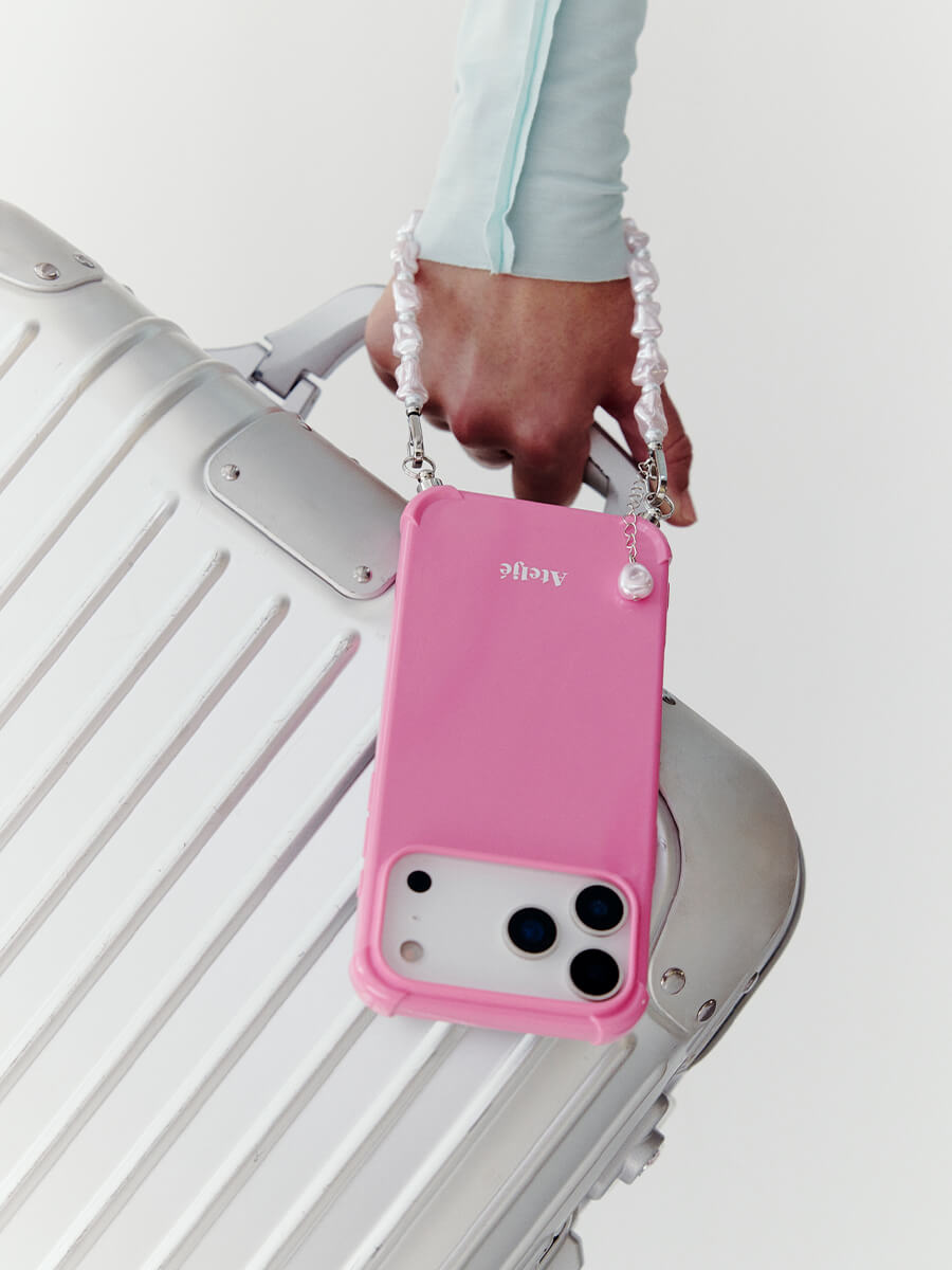 Ateljé Short Phone Cord - Pink Pearl